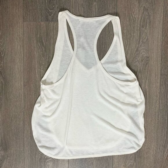 Anthropologie One Grey Day Orion Knit Tank Top Racerback V-neck Cream White - Picture 15 of 16